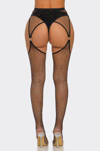 Ring Me Up Fishnet Tights Playful Colors Black