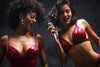 Mapale Iconic Vinyl Underwire Bustier Set Gloss Wine-Rebel Romance