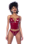 Mapale Iconic Vinyl Underwire Bustier Set Gloss Wine-Rebel Romance
