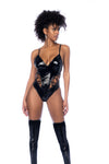 Mapale Unleash Vinyl Bodysuit Teddy Gloss Black-Rebel Romance
