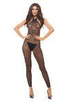 Rene Rofe Love Stroke Stones Heart Bodystocking and G-String Black