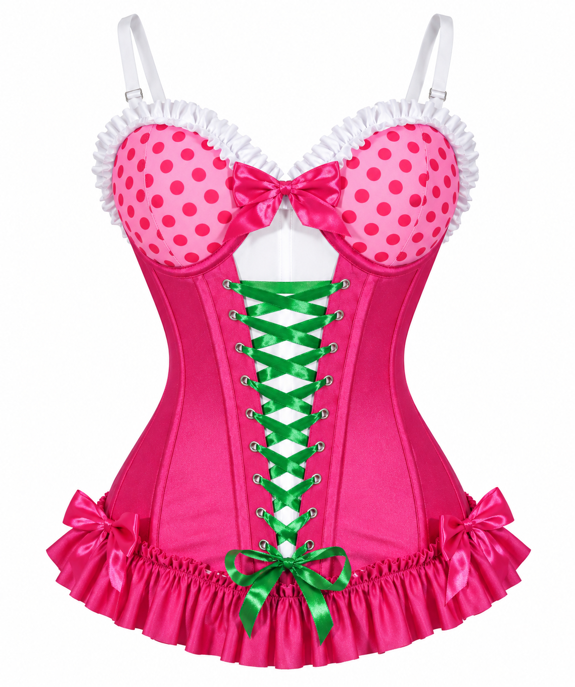 Lavish Raspberry Ruffle Sweetheart Bustier Corset