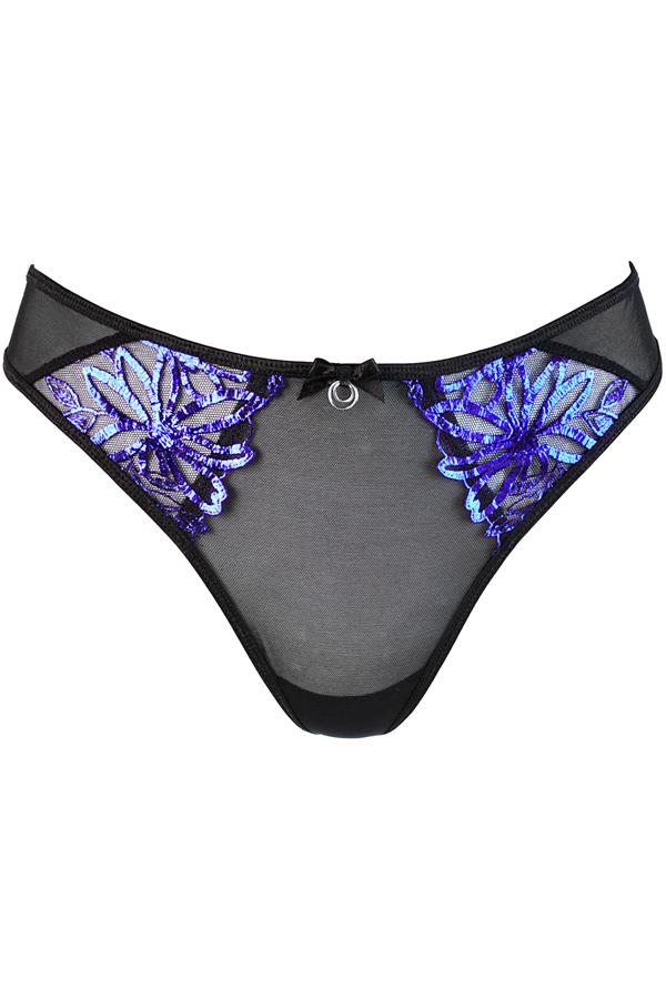 Axami 10228 Brillance Thong Panty Blue Shimmer