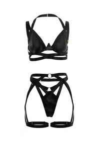 Lover Gartered Plunge Bra Set