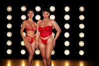 Oh la la Cheri Rider Bustier Bra Set Zipper Front Vinyl Red