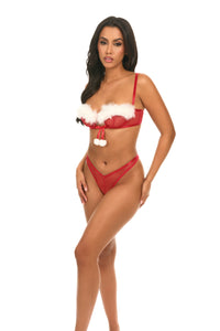 April Pin Dot Mesh Bra Set