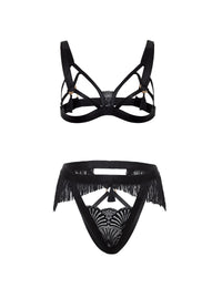 Annika Open Cup Fringe Bra Set