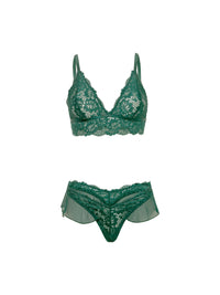 Alessia Ruffle Bralette Set Rain Forest Green