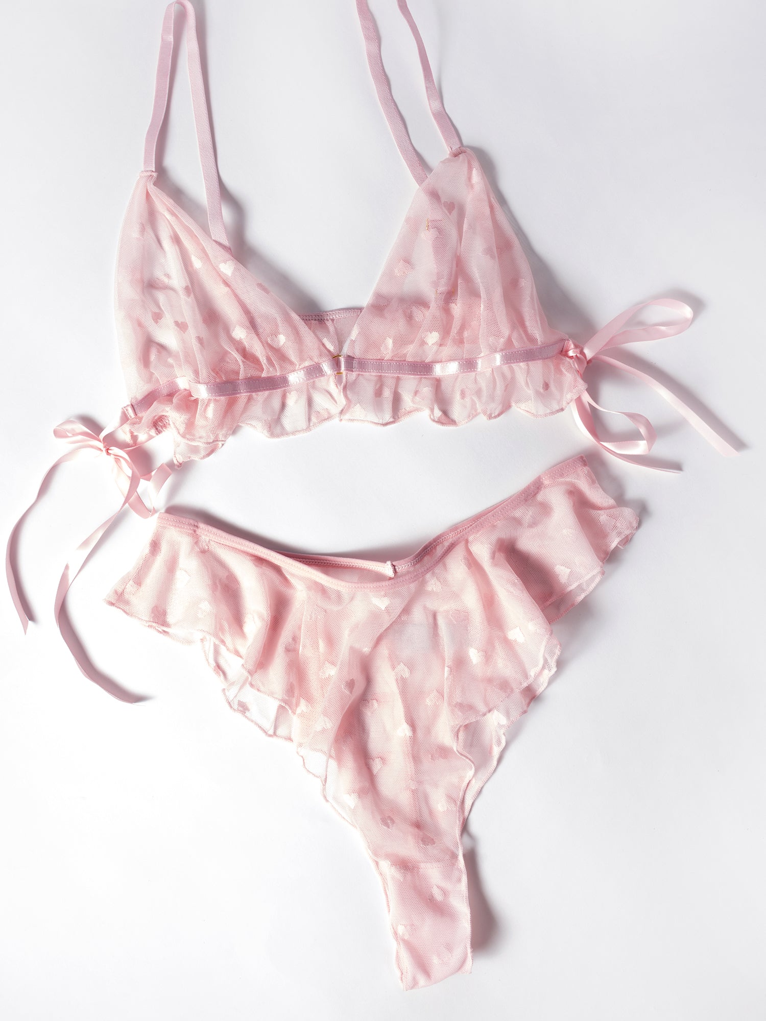 Julienne Heart Dot Cute Bralette Set