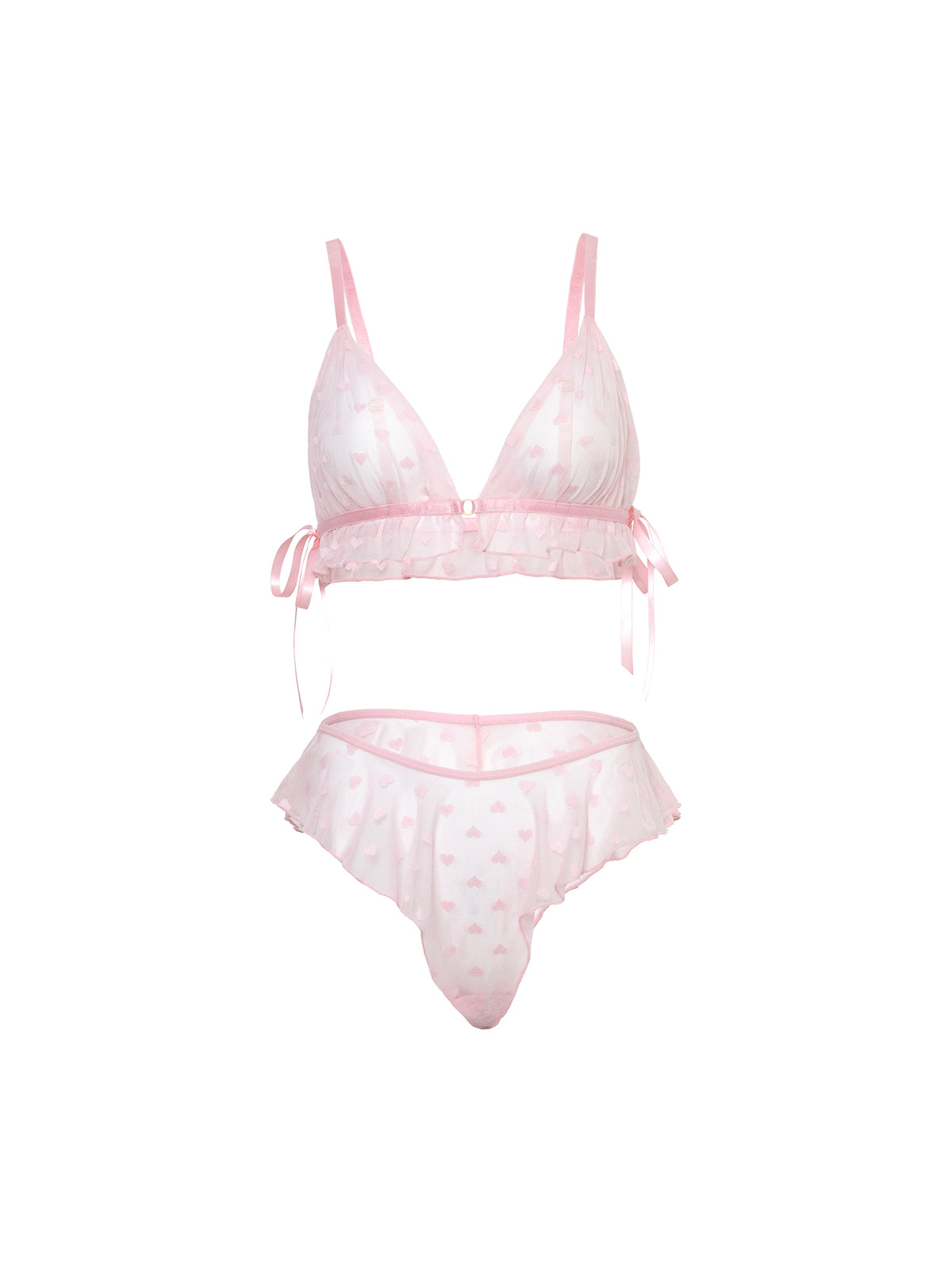 Julienne Heart Dot Cute Bralette Set