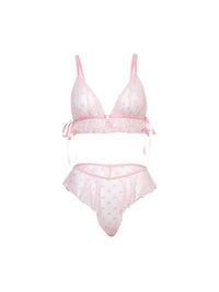 Julienne Heart Dot Cute Bralette Set