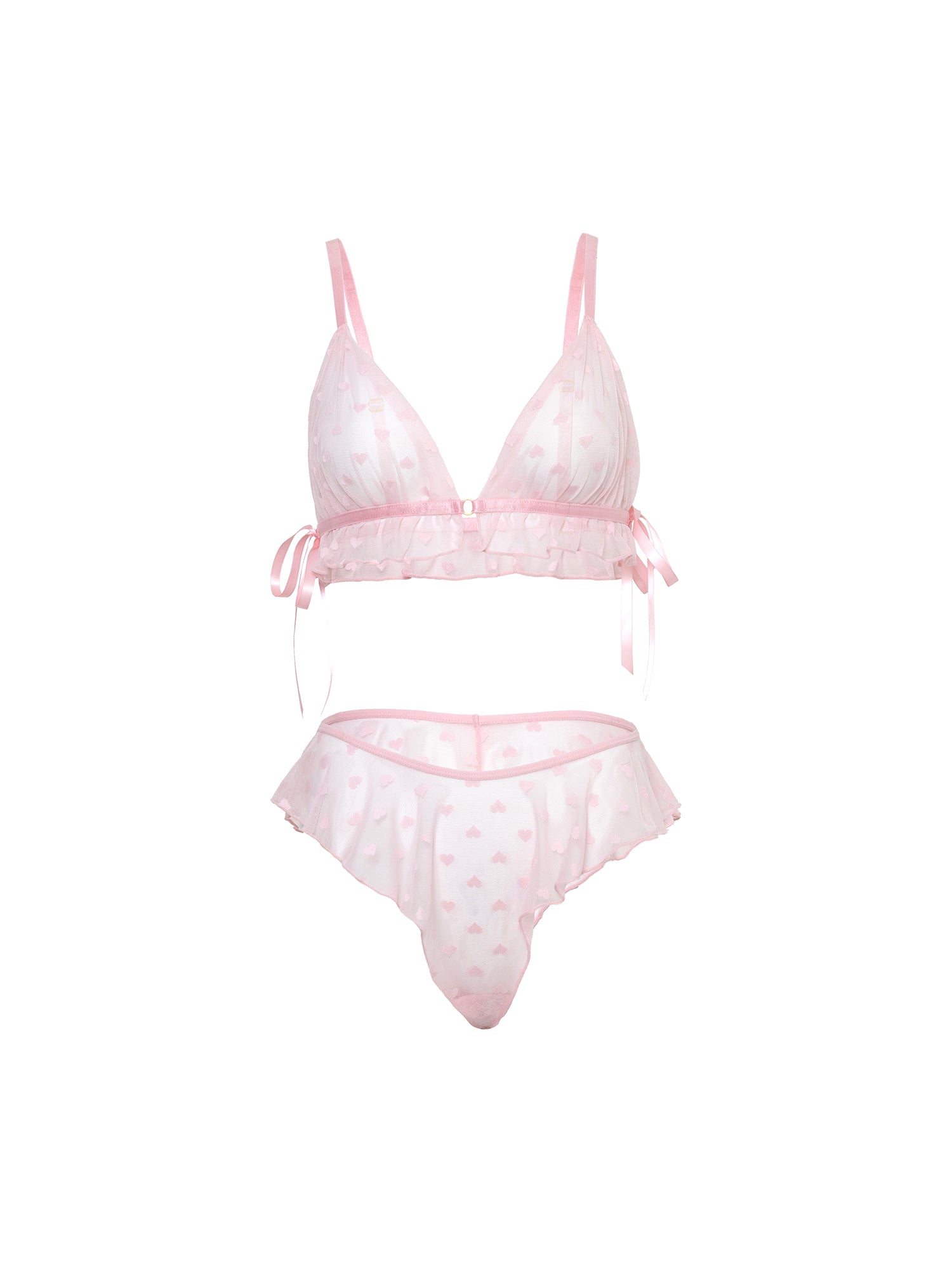 Julienne Heart Dot Cute Bralette Set