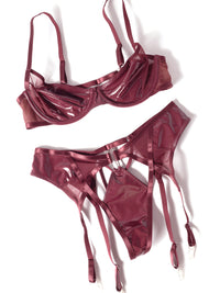 Damsel Wet Look Bra Set