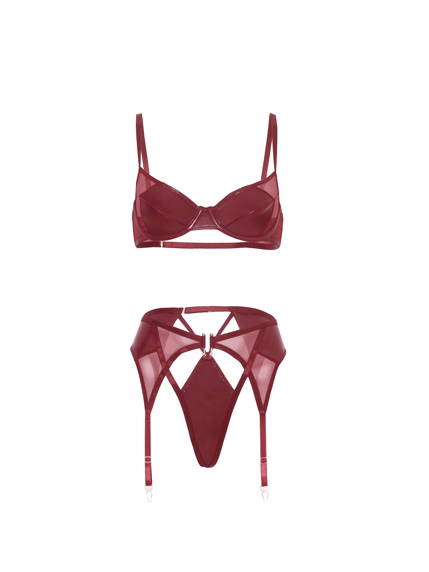 Damsel Wet Look Bra Set