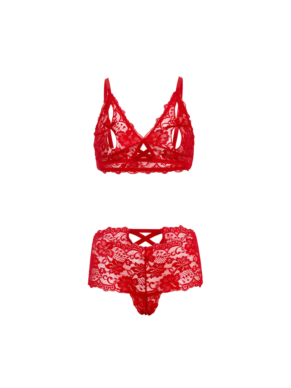 Goodnight Kiss Peekaboo Bralette Set Black