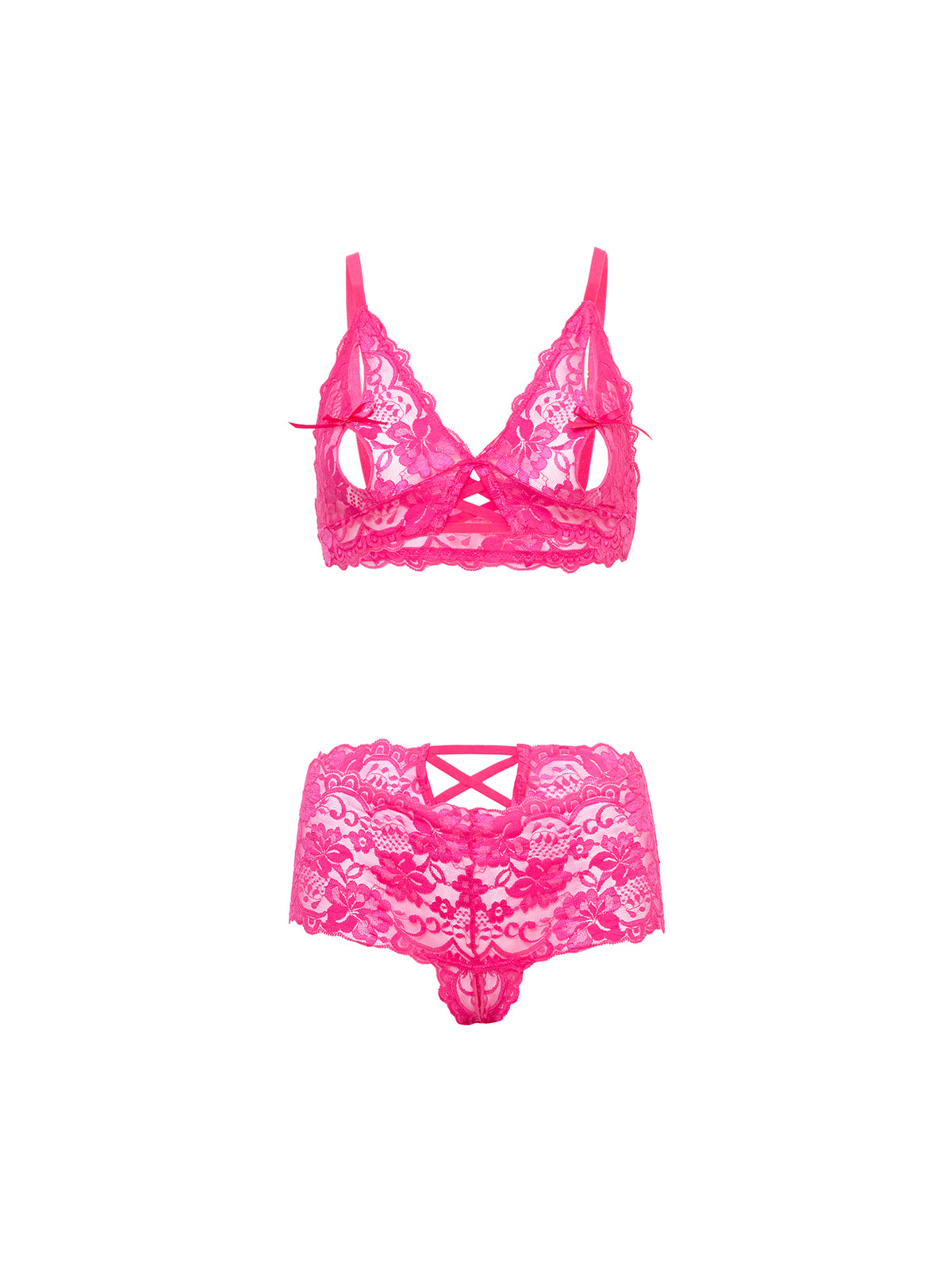 Goodnight Kiss Peekaboo Bralette Set Black
