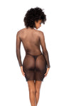Mapale Sheer Look Ombre Long Sleeved Dress Midnight Shadow Print-Rebel Romance
