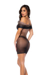 Mapale Ombre Sheer Off-the-shoulder Dress Midnight Shadow Print-Rebel Romance