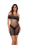 Mapale Ombre Sheer Off-the-shoulder Dress Midnight Shadow Print-Rebel Romance