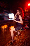 Mapale Sheer Look Gathered One Shoulder Dress Black-Rebel Romance