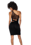 Mapale Edgy Asymmetrical Cut Out Dress Black-Rebel Romance