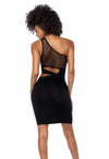 Mapale Edgy Asymmetrical Cut Out Dress Black-Rebel Romance