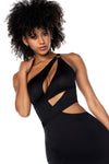 Mapale Edgy Asymmetrical Cut Out Dress Black-Rebel Romance