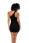 Mapale Provocative Asymmetrical Cuts Dress Black-Rebel Romance