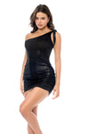 One Shoulder Mini Dress Radiant Shimmering Black