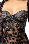 Long Sleeved Dress Black Sheer Lace Elegance Bold Look