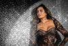 Long Sleeved Dress Black Sheer Lace Elegance Bold Look