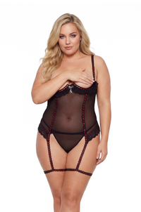 Escante Vixen Jewel Open Cups Bustier Set