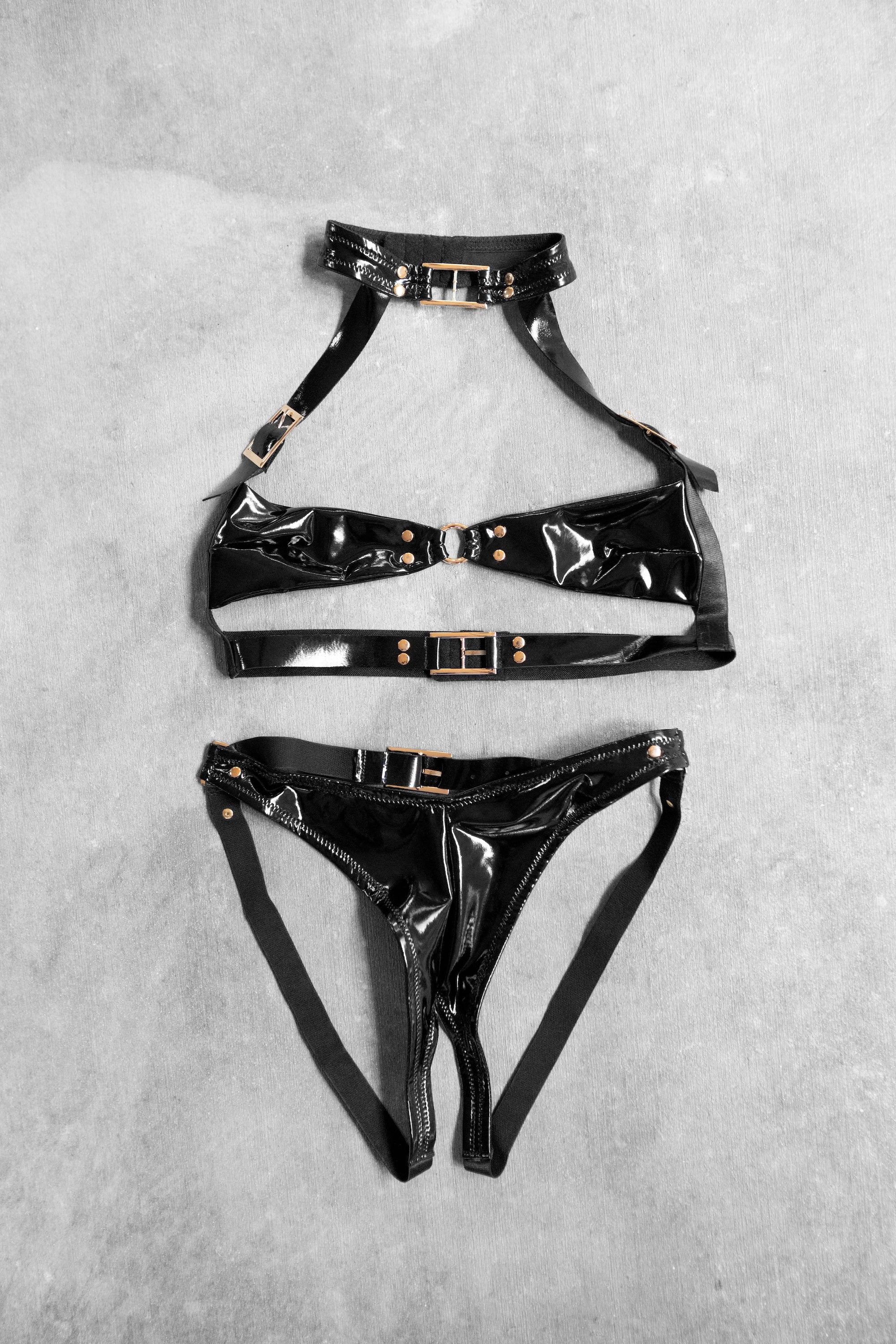 Feisty Buckle Bra Set