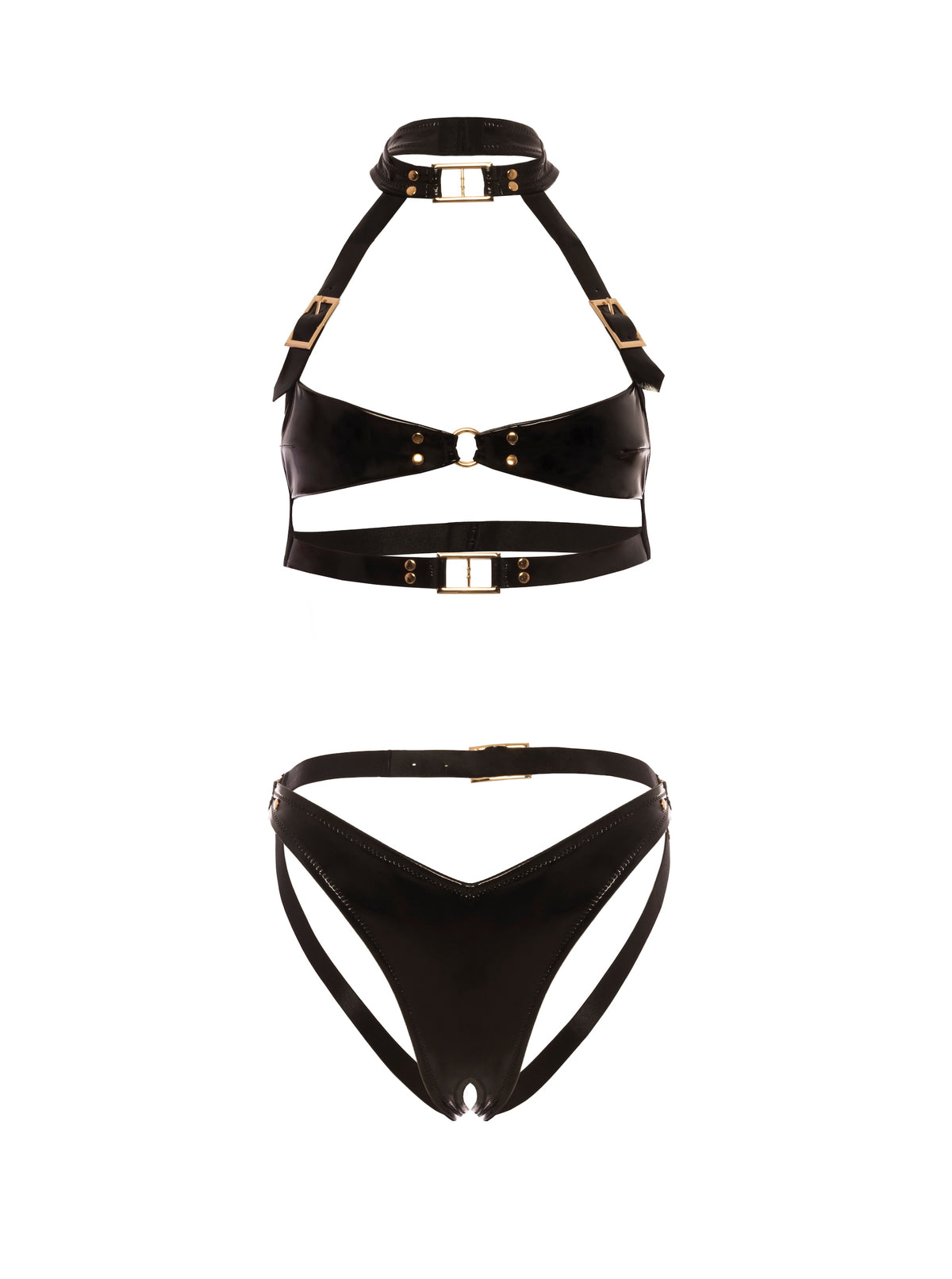 Feisty Buckle Bra Set