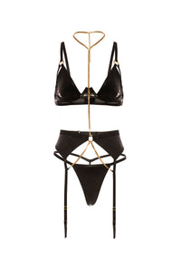 Femme Chained Gartered Bra Set
