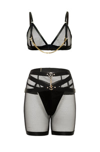 Tomgirl Fishnet Biker Bra Set