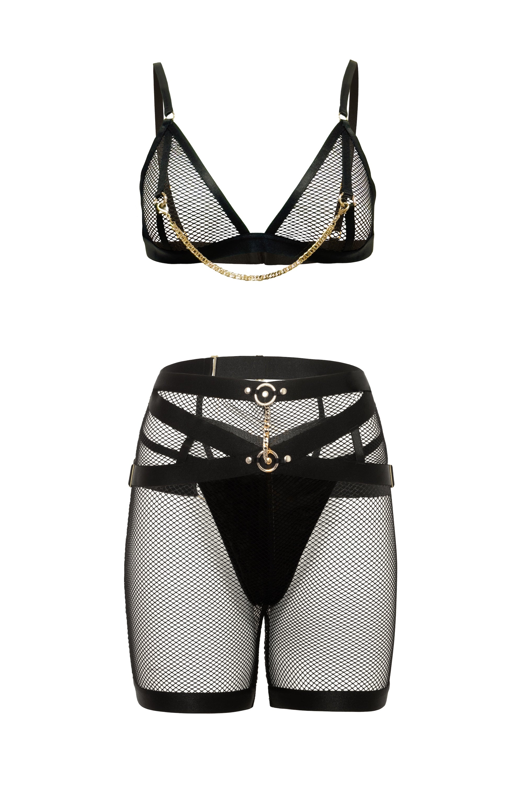 Tomgirl Fishnet Biker Bra Set