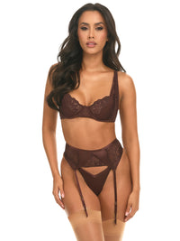 Adeline Lace and Satin Bra Set