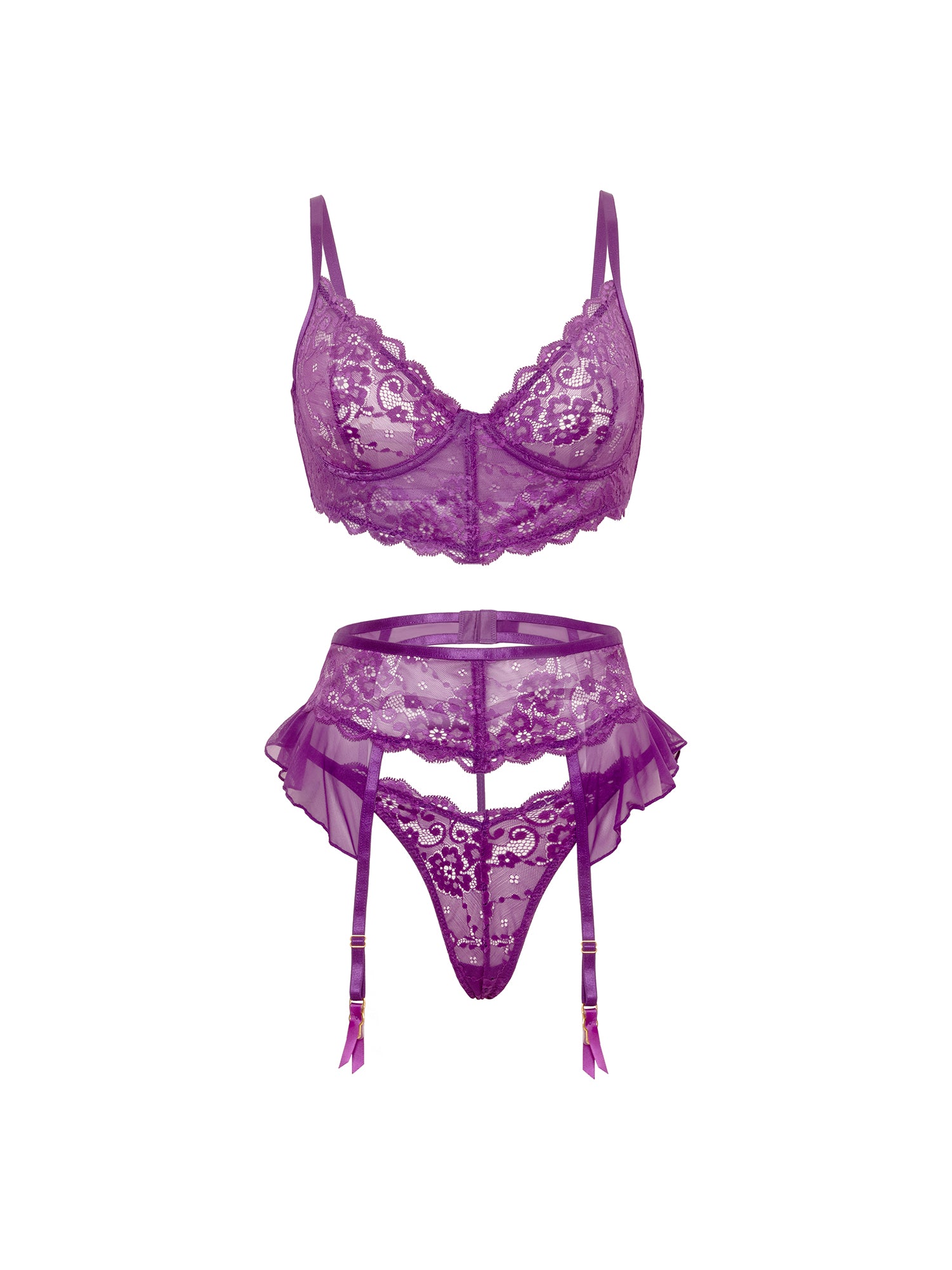 Harmony Ruffles Lace Bra Set