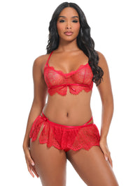 Daria Delicate Lace Skirted Bralette 3 Piece Set
