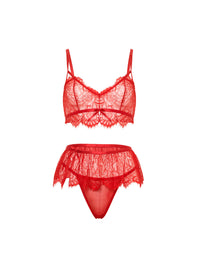 Daria Delicate Lace Skirted Bralette 3 Piece Set