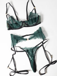 Anita See Through Embroidery Lace Bra Set
