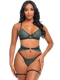 Anita See Through Embroidery Lace Bra Set