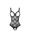 Curvy Amber Open Cup Teddy Black Lace