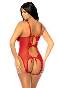 Zara Lace Open Cups Crotchless Teddy