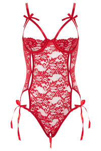 Zara Lace Open Cups Crotchless Teddy