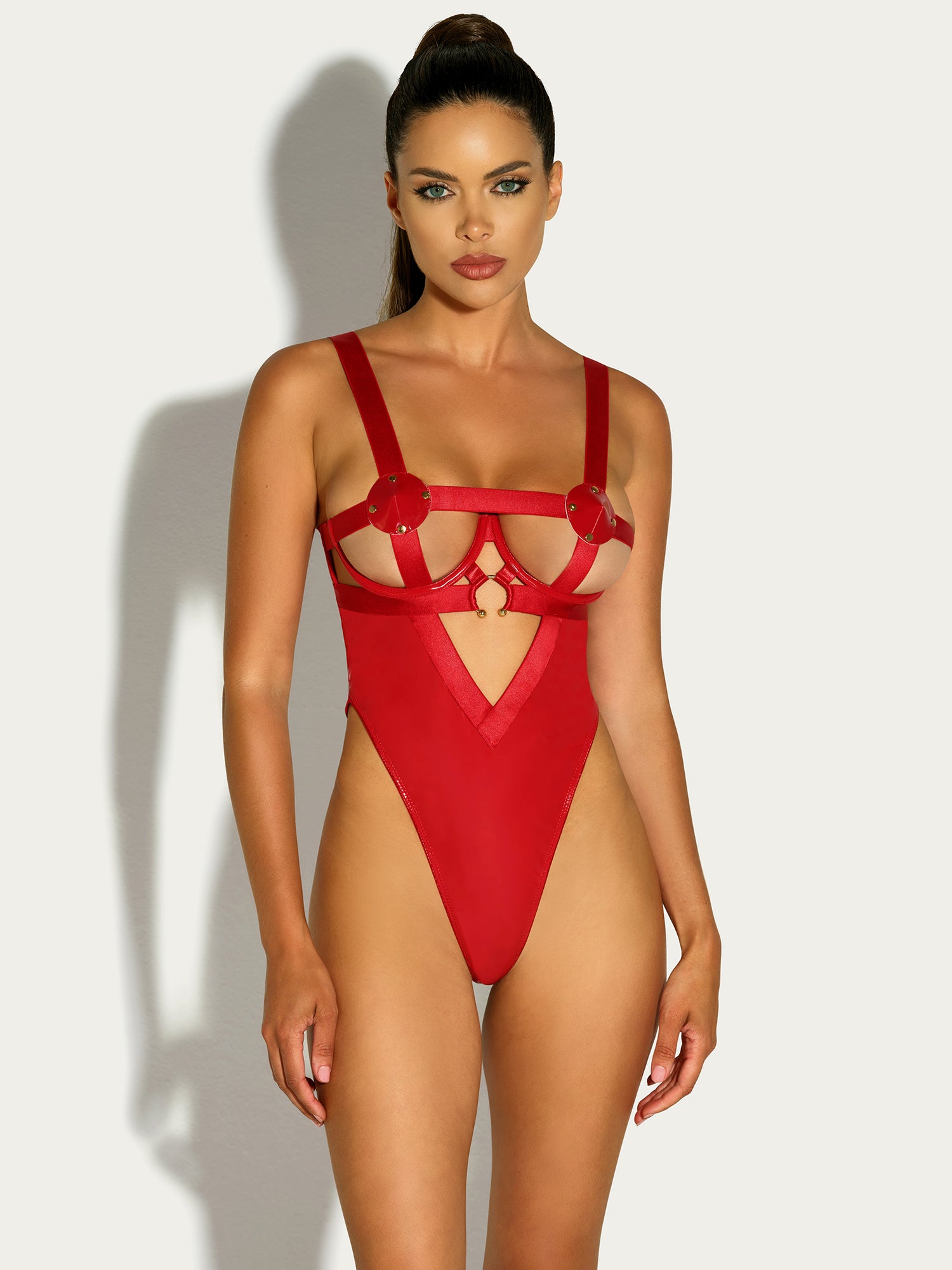 Erotic Caged Open Cups Teddy