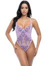Queen Lavender Lace Teddy Embroidery Flowers Purple Lavendula