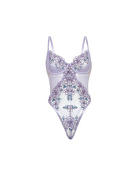 Queen Lavender Lace Teddy Embroidery Flowers Purple Lavendula