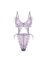 Dahlyia Unlined Underwire Lace Teddy Purple Haze